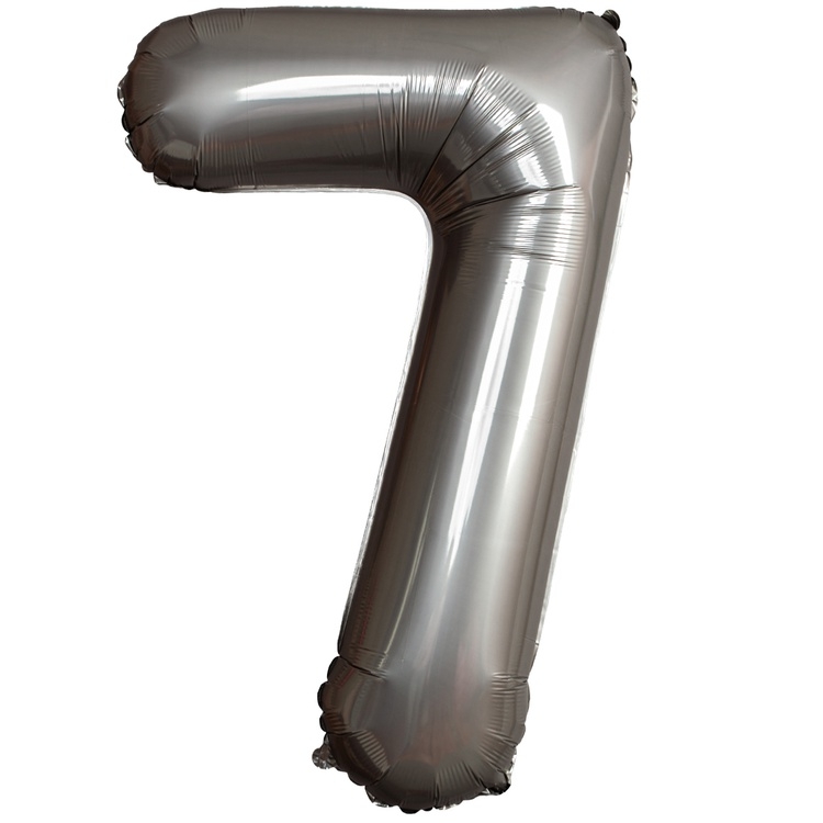 Шар Цифра "7" Slim Лунное Серебро / Moonlight Silver (в упаковке)   