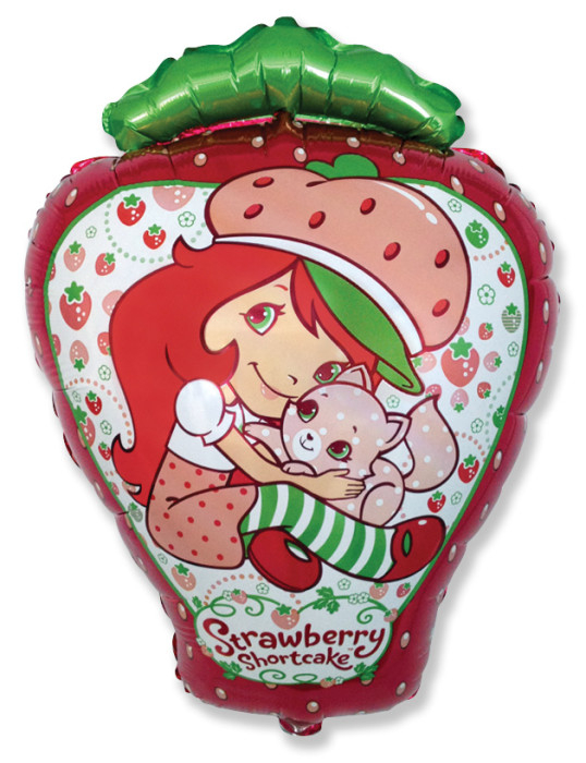 Шар Фигура, Девочка-клубничка с котенком / Love Strawberry (в упаковке)