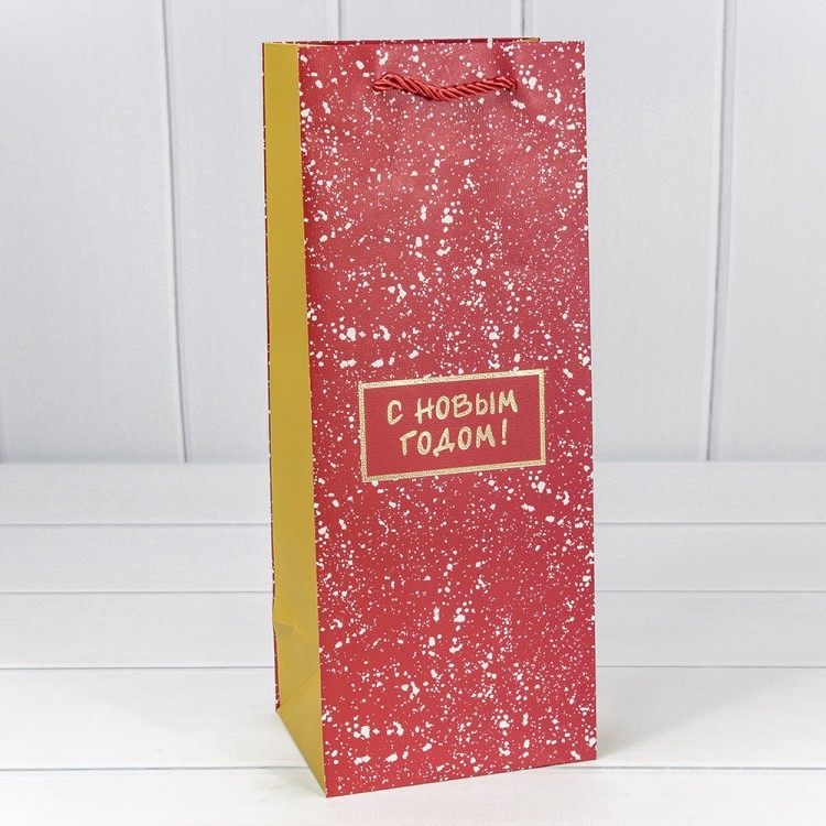 Пакет подарочный "Новый год" Красный  Пакет подарочный "Новый год" Красный